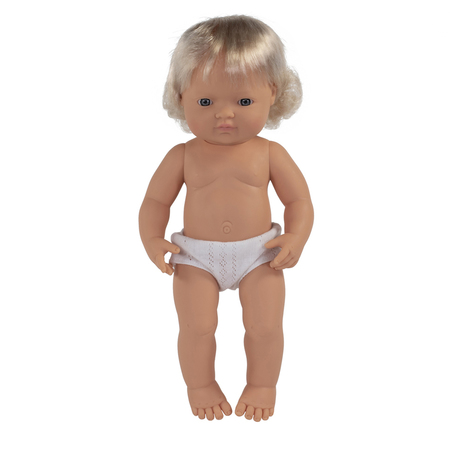 Miniland Educational Anatomically Correct Baby Doll, 15in Caucasian Boy 31052